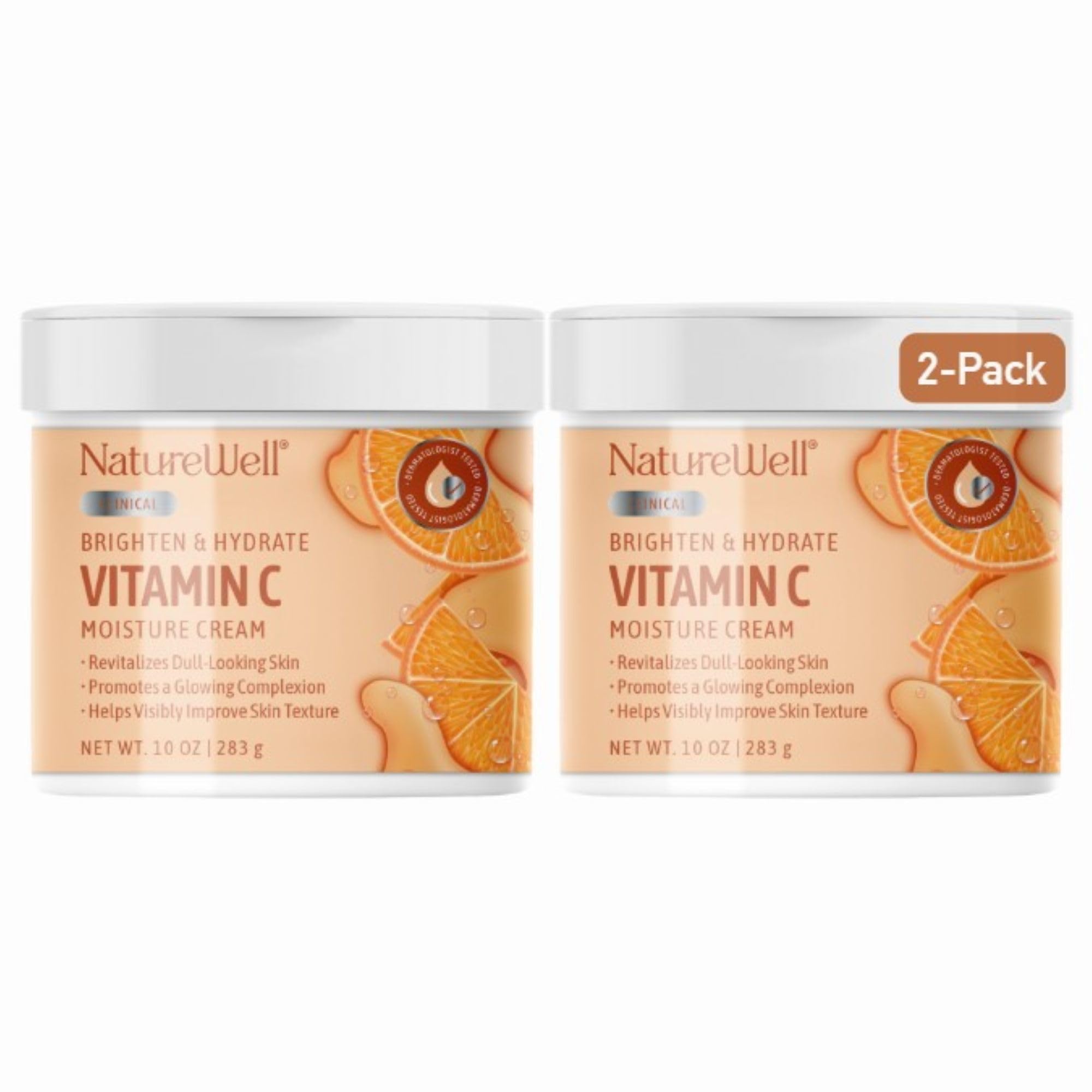 Nature Well Clinical Brighten & Hydrate jar showing rich texture for smoother skin.