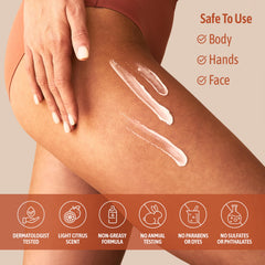 NatureWell Applying the cream to face, body, and hands for daily moisturization and glow.