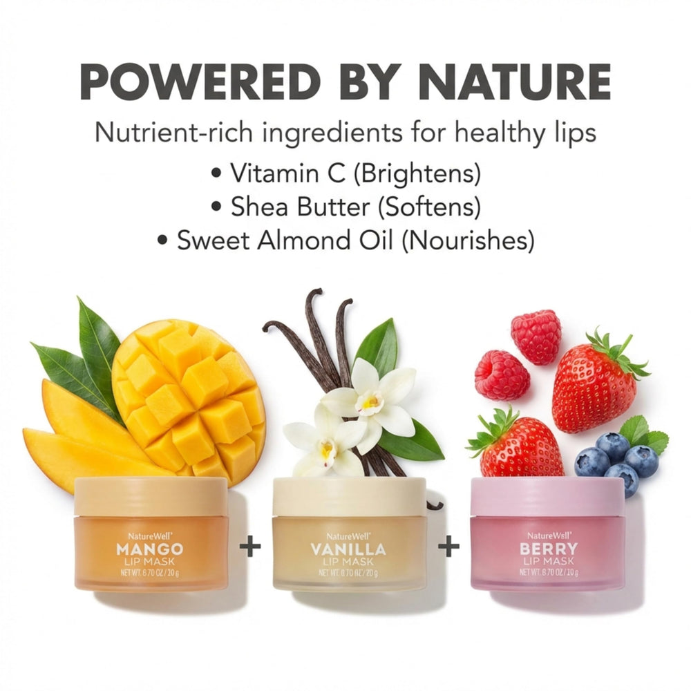NatureWell Vanilla lip mask close-up with creamy texture and gentle aroma