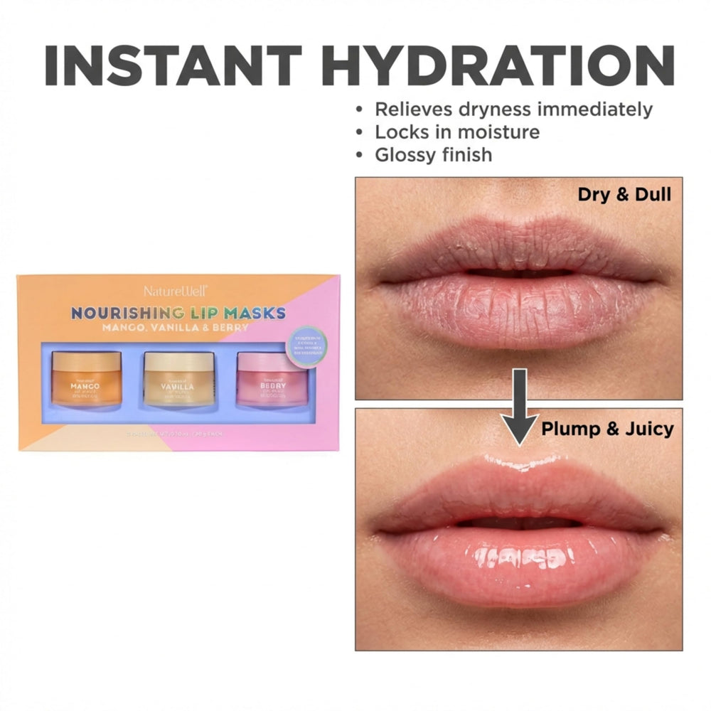 NatureWell lip mask application detail with fingers applying hydrating formula