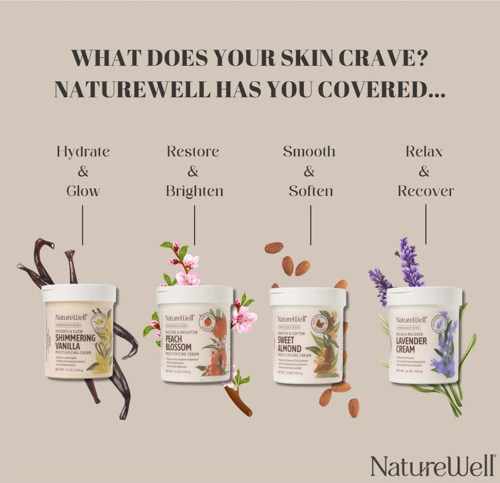 Open tub reveals creamy texture suitable for face and body.