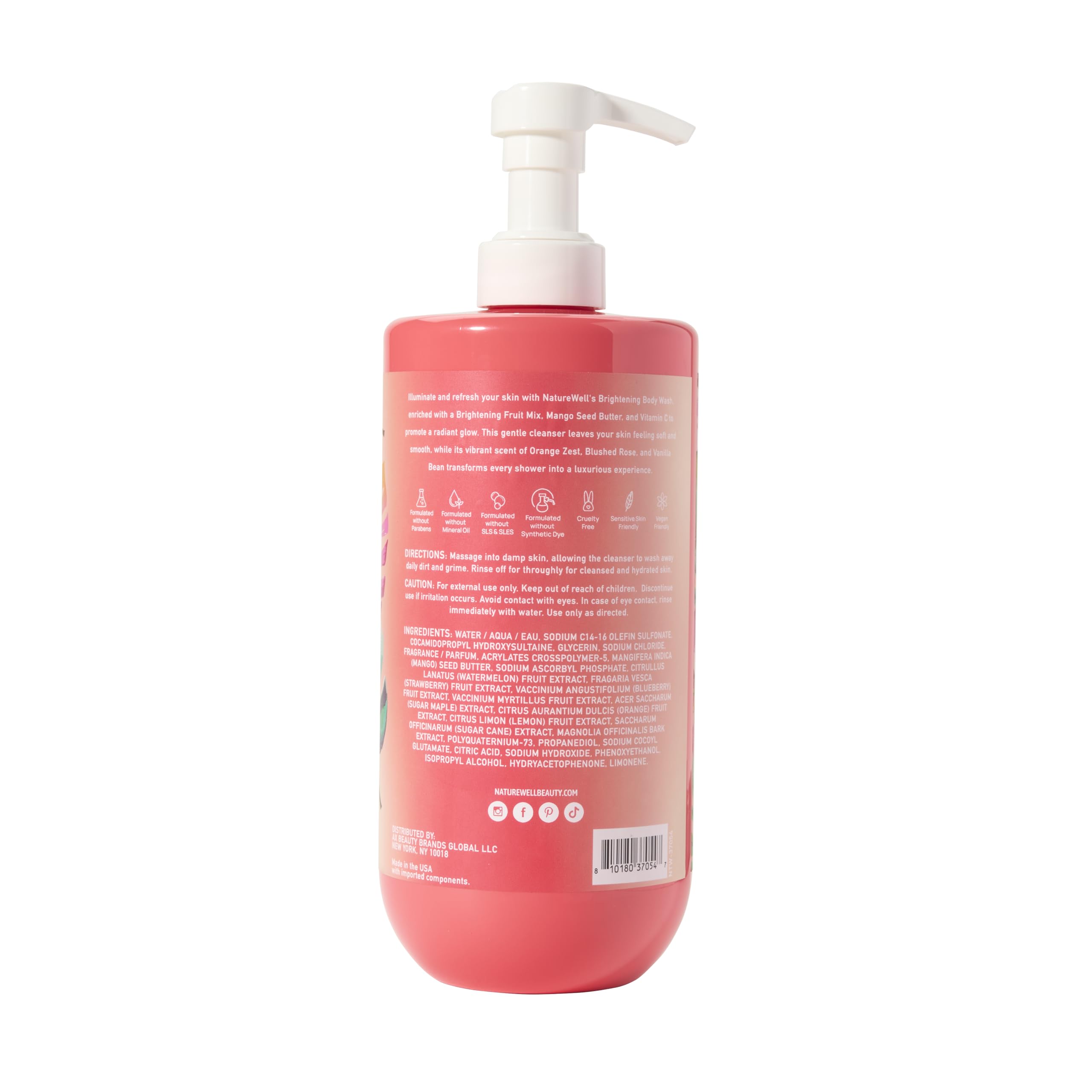 Shower time routine with Nature Well bottle for daily renewal.