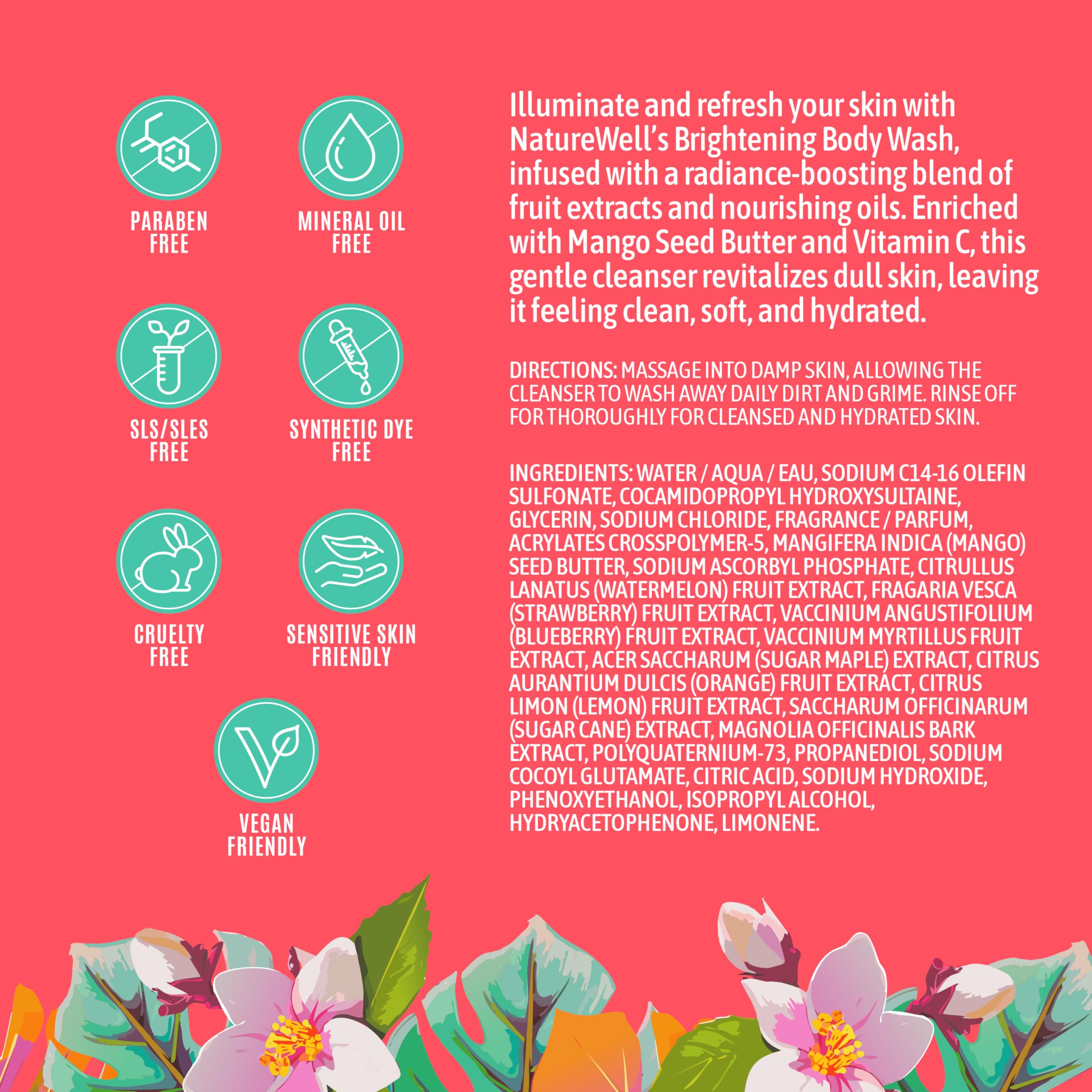 Skin after wash appears smooth and hydrated with Nature Well formula.