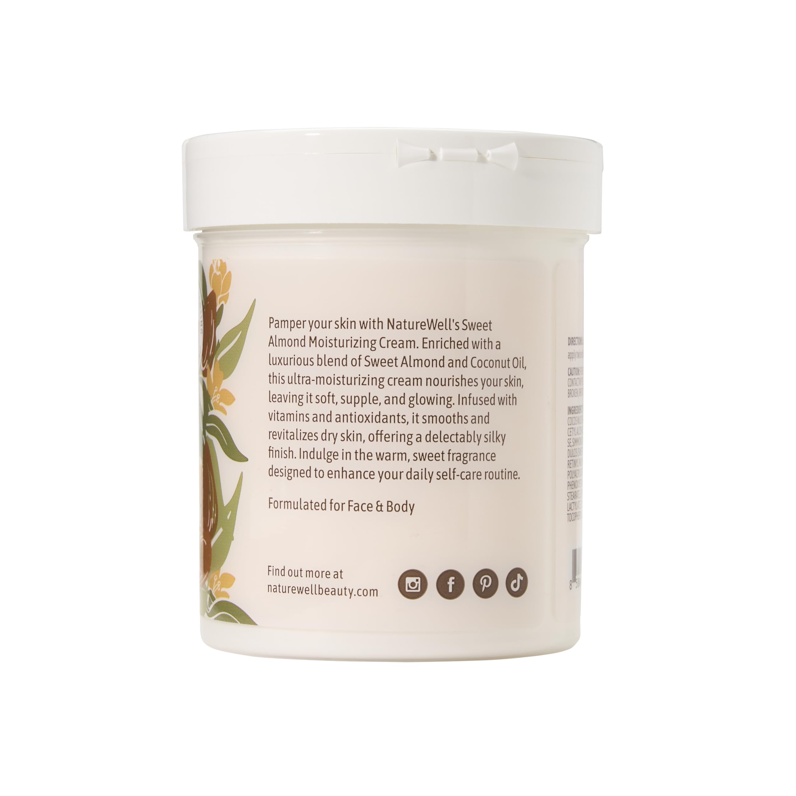 NatureWell Sweet Almond cream featured in a morning skincare routine.