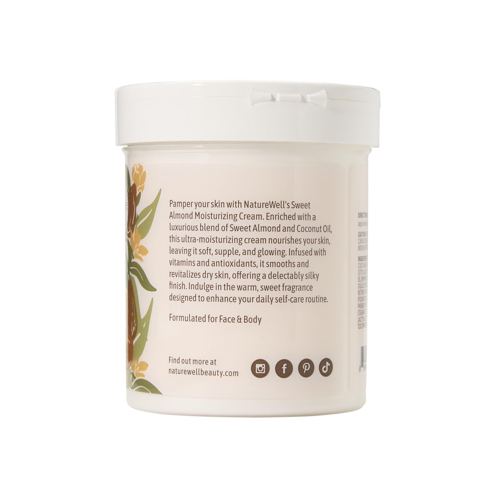 NatureWell Sweet Almond cream featured in a morning skincare routine.