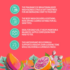 Vitamin C rich blend illustrated with citrus notes for brightening effects.