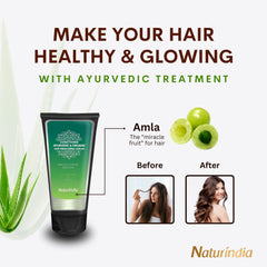 Naturindia deep conditioner being applied to wet hair for moisture