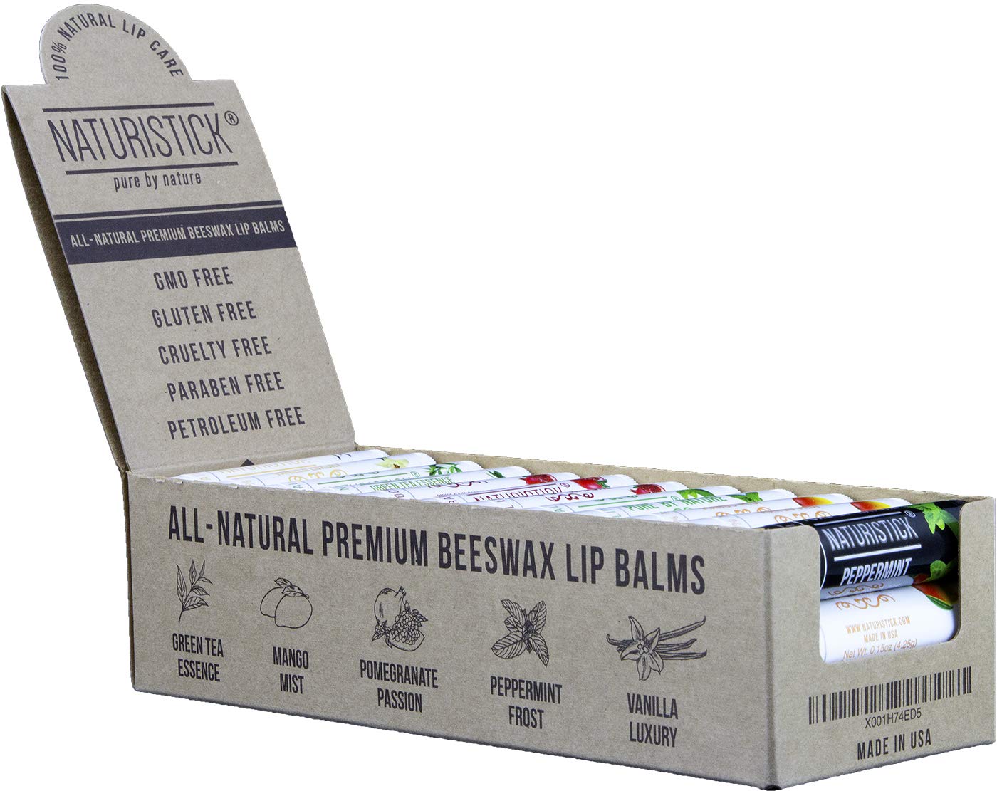 Naturistick mango lip balm with tropical scent on lips