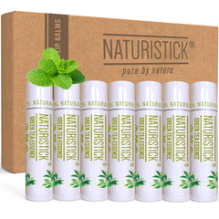 Naturistick green tea lip balm stick front view for daily hydration.