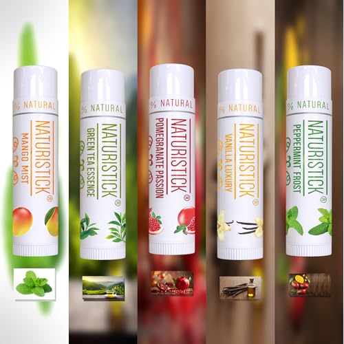 Naturistick lip balm Peppermint flavor cools lips for quick comfort