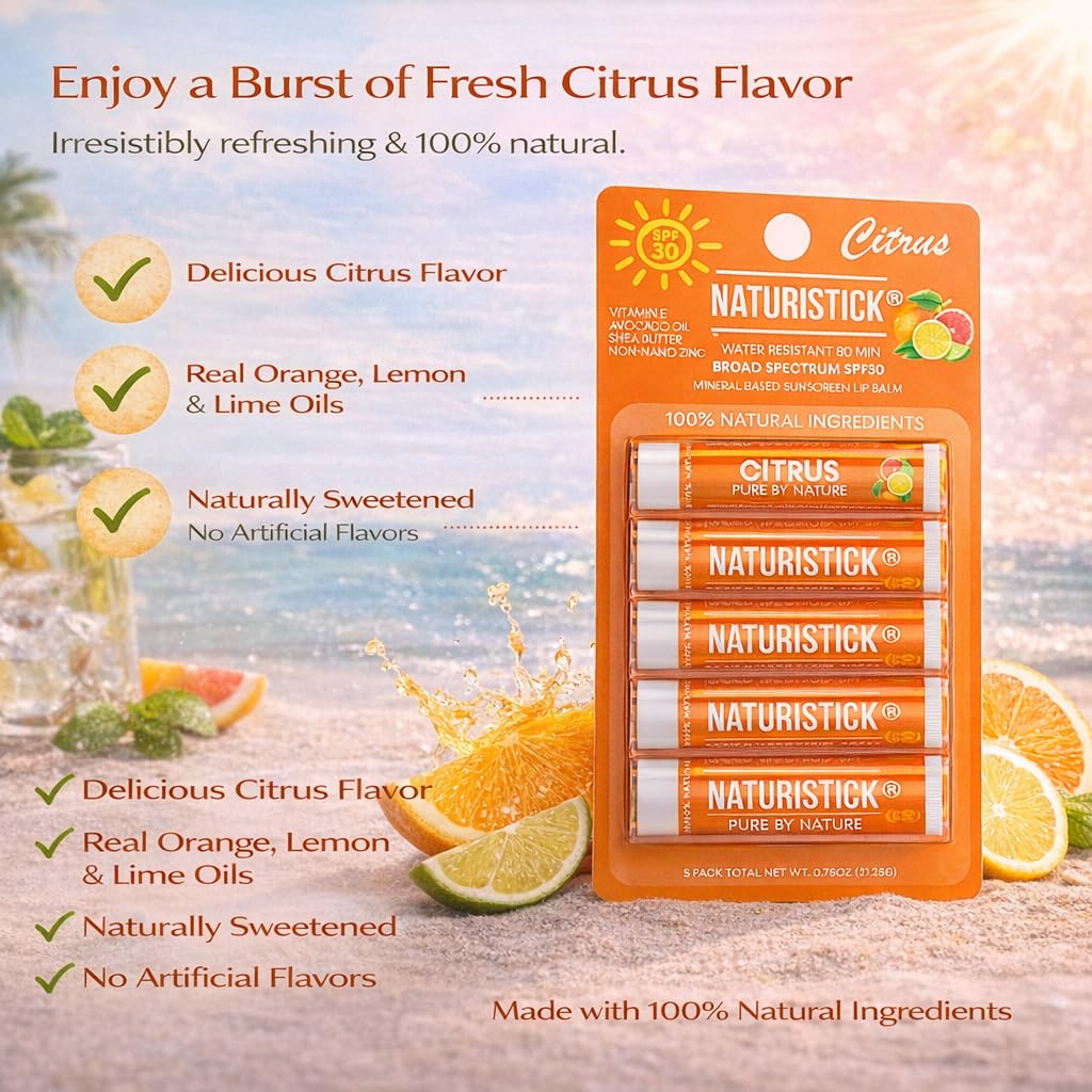 Naturistick SPF30 lip balm ingredients: shea avocado vitamin E