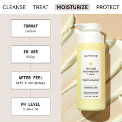 Naturium lotion ingredients panel highlights shea butter and omega fatty acids.