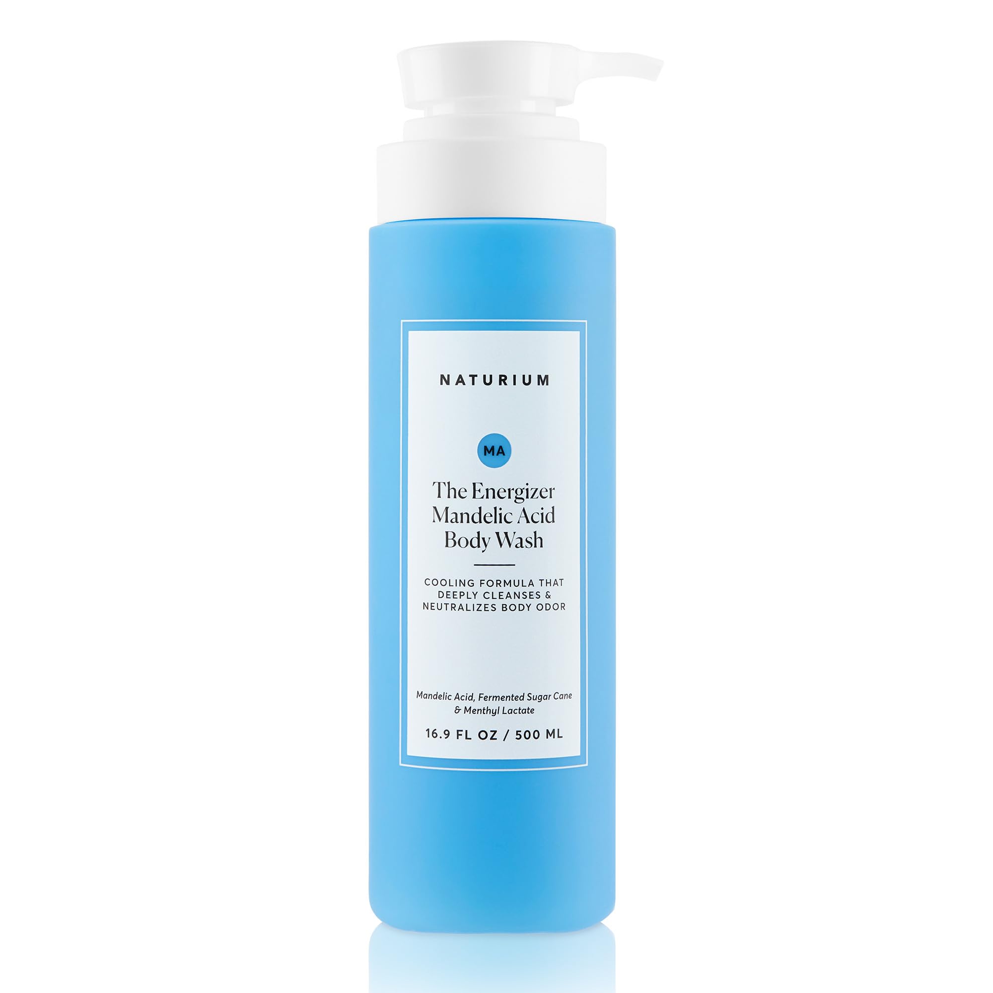 Naturium Energizer bottle with cooling action for a refreshing cleanse.