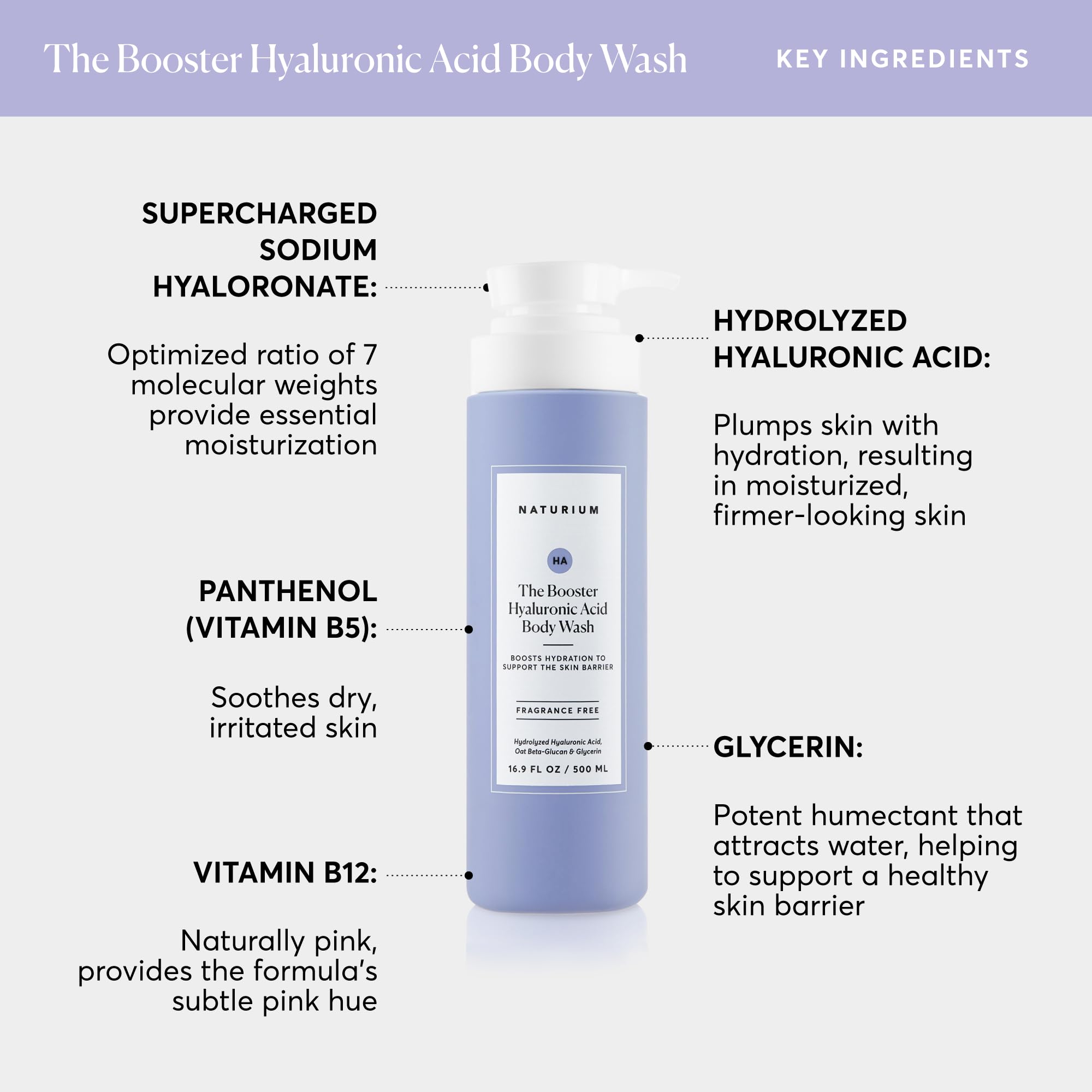 Naturium The Booster hyaluronic acid detail shows key ingredient