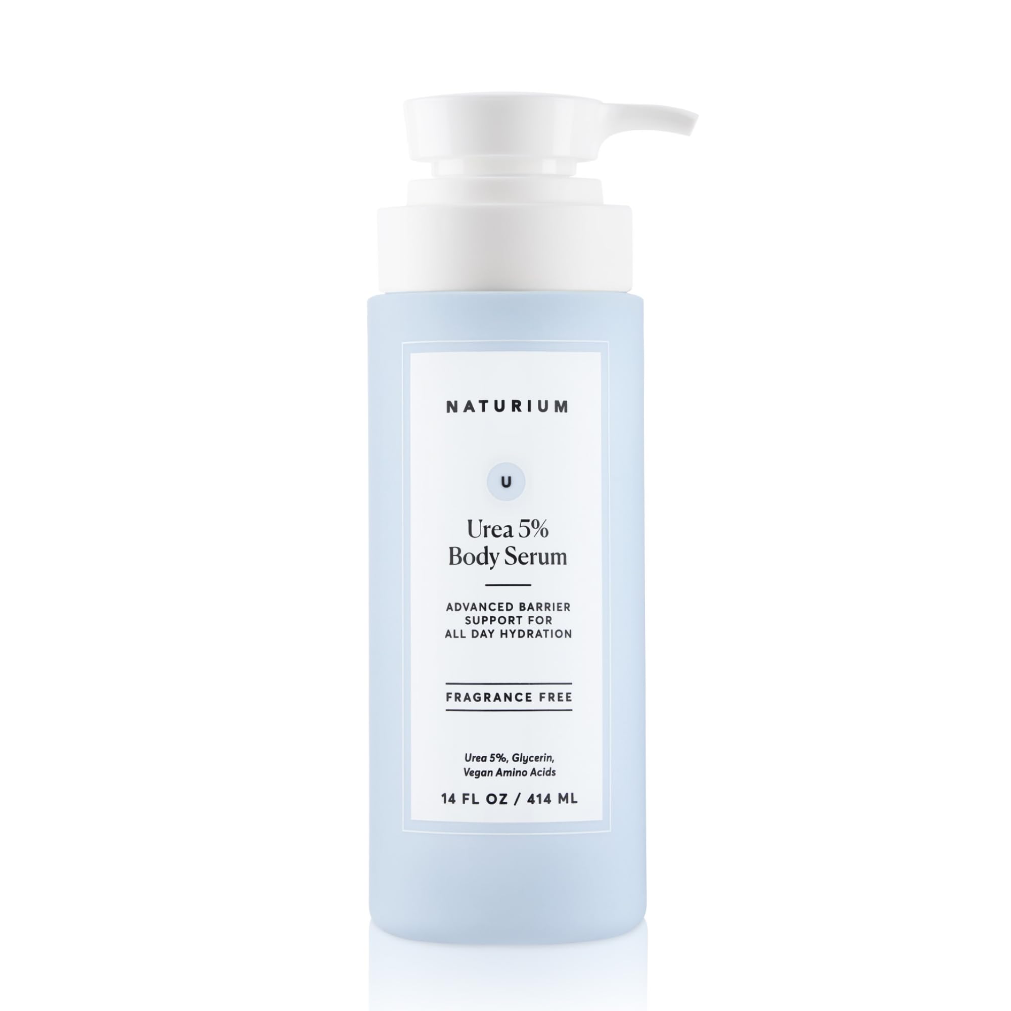Naturium Urea 5% Body Serum bottle showing lightweight hydration for dry skin.