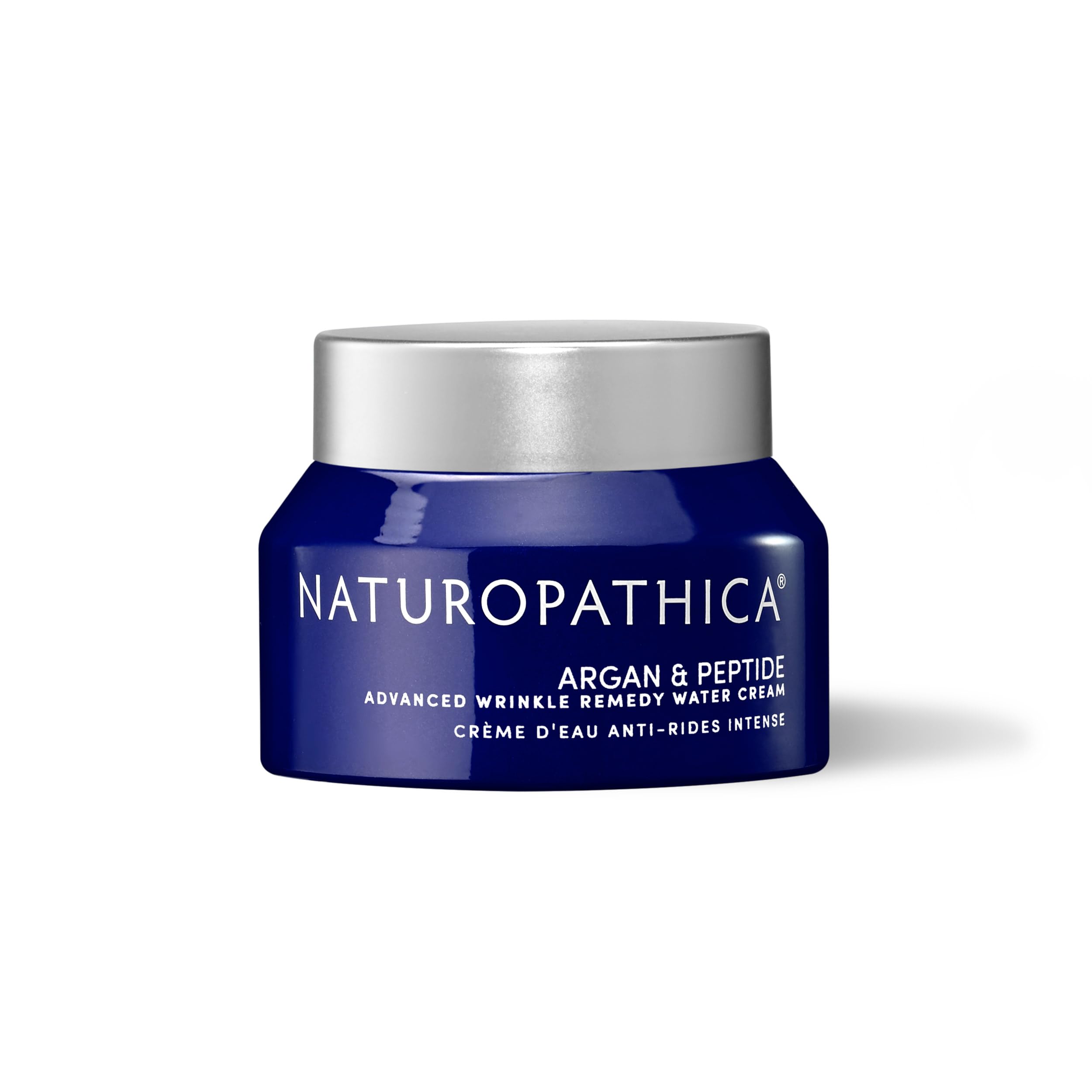 Naturopathica Argan & Peptide Water Cream jar closeup for daily hydration.
