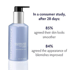 Naturopathica cleanser application on the face for targeted cleansing.
