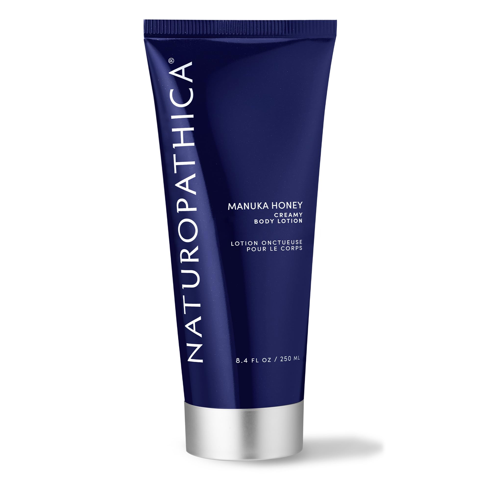Naturopathica Manuka Honey Creamy Body Lotion bottle front for quick hydration