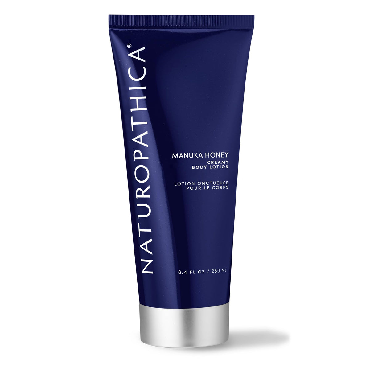 Naturopathica Manuka Honey Creamy Body Lotion bottle front for quick hydration