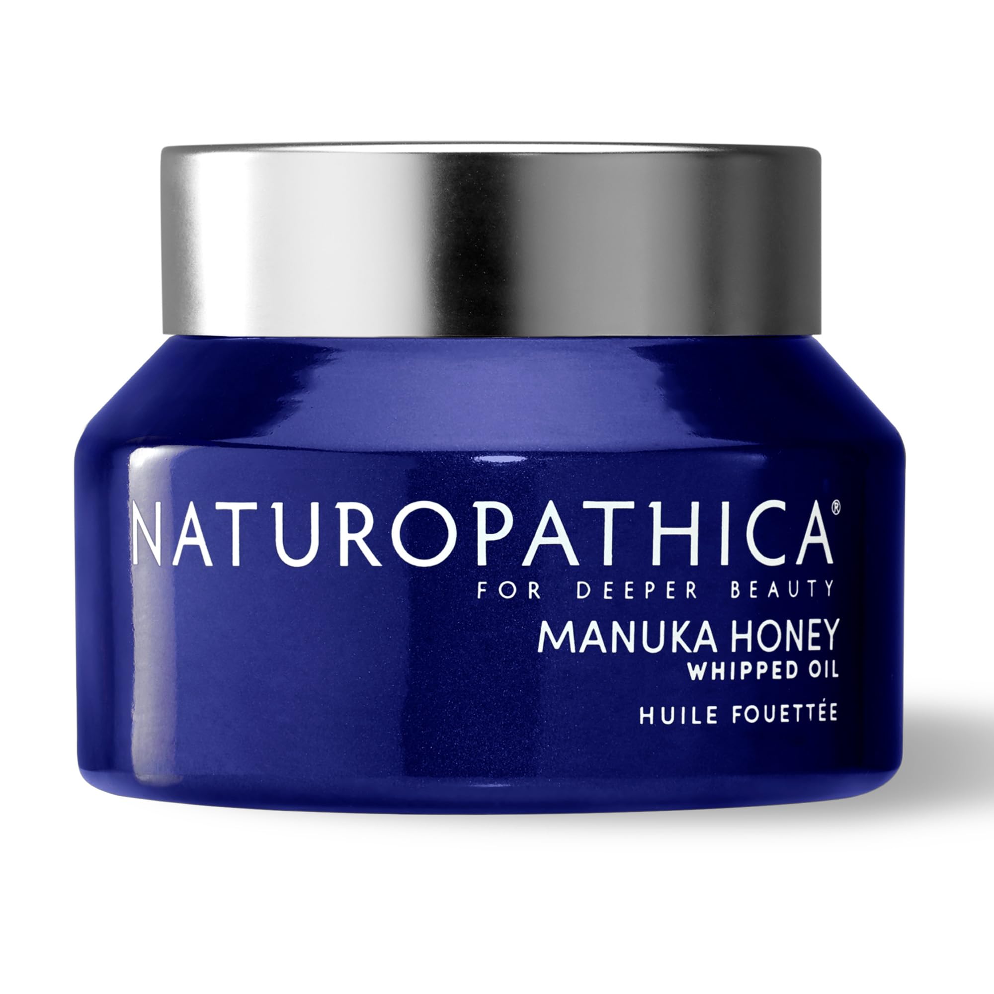Naturopathica Manuka Honey Whipped Oil packaging shown for premium hydration support