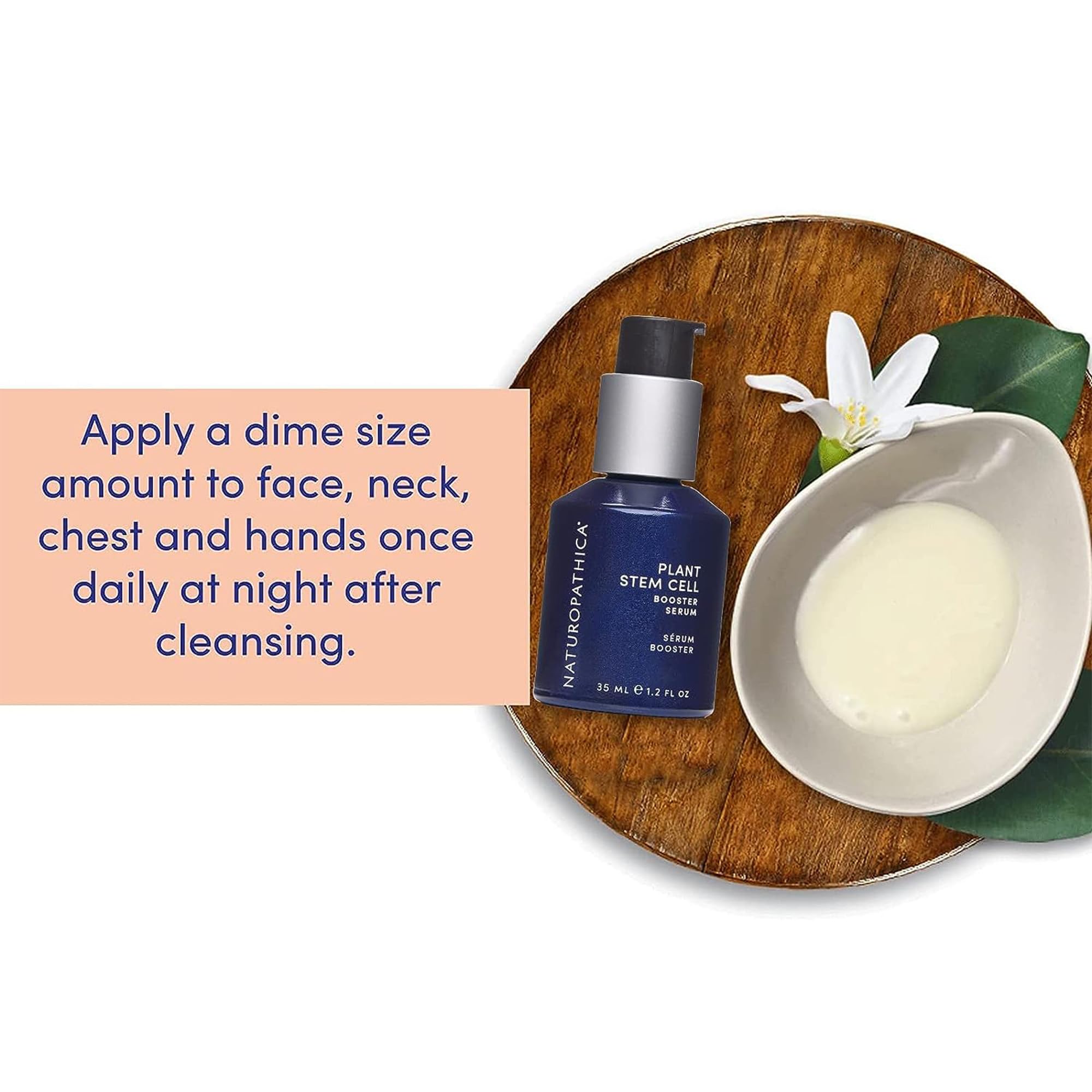 Close-up of the serum on the face highlighting a silky application.
