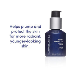 Naturopathica Plant Stem Cell Booster Serum an in-hand view showcasing the creamy texture.