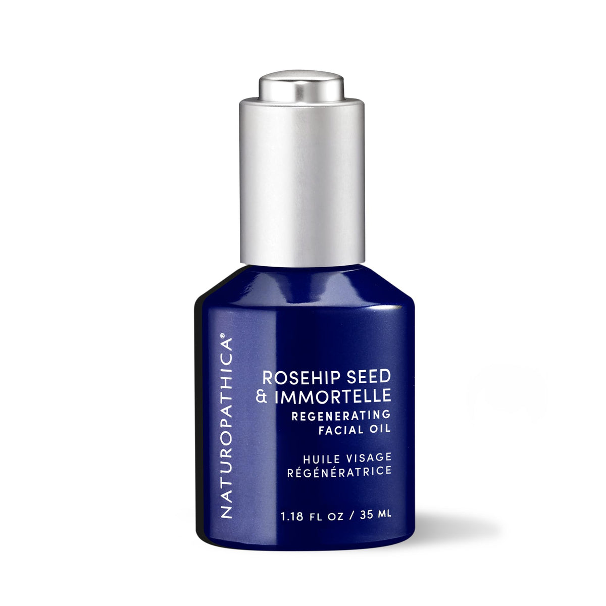 Naturopathica rosehip seed & immortelle oil bottle for daily nourishment and glow.