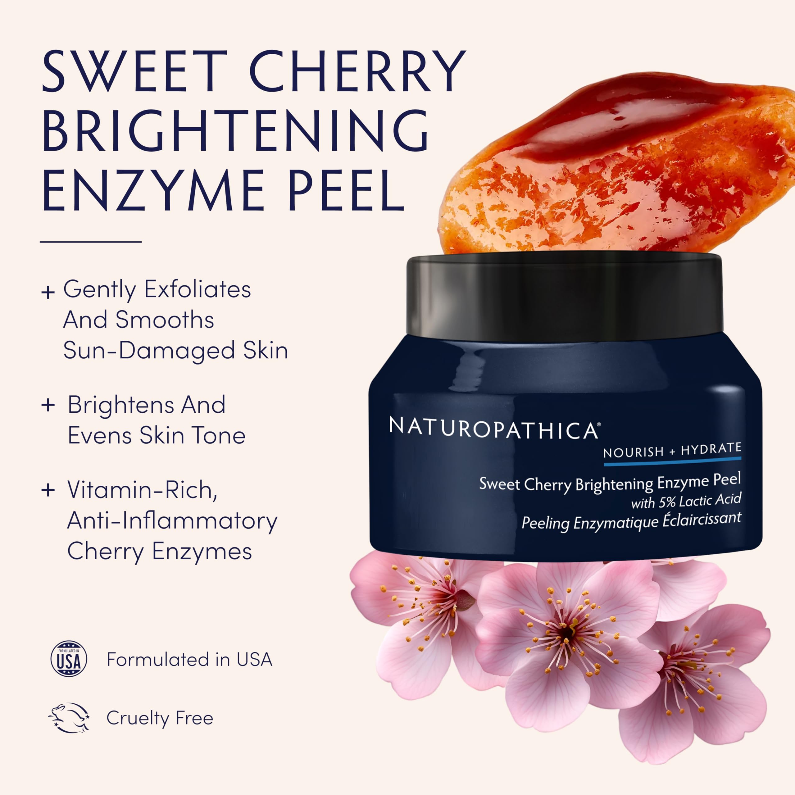 Naturopathica Sweet Cherry Brightening Enzyme Peel bromelain ingredient focus and gentle smoothing