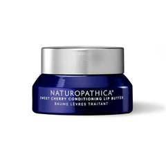 Naturopathica Sweet Cherry Lip Butter jar provides rich hydration for softer lips.