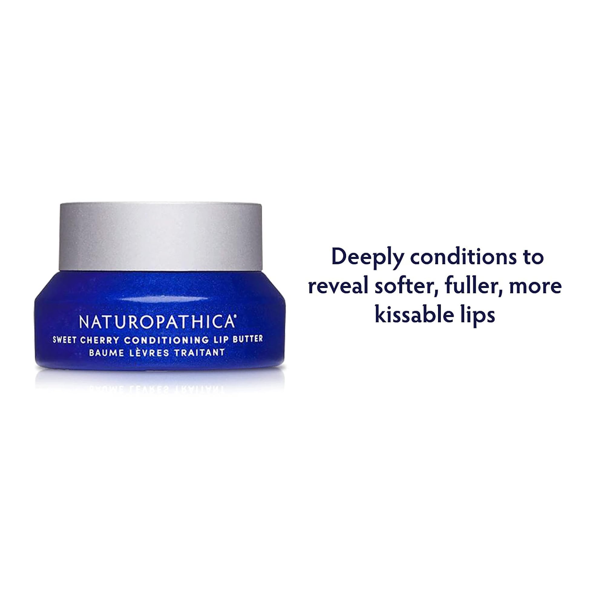 Naturopathica lip butter packaging highlights cruelty-free, USA-made care.