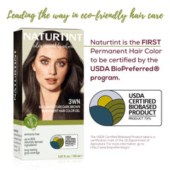 Naturtint 3WN Radiant Nature Dark Brown before-and-after showing gray-covering results.