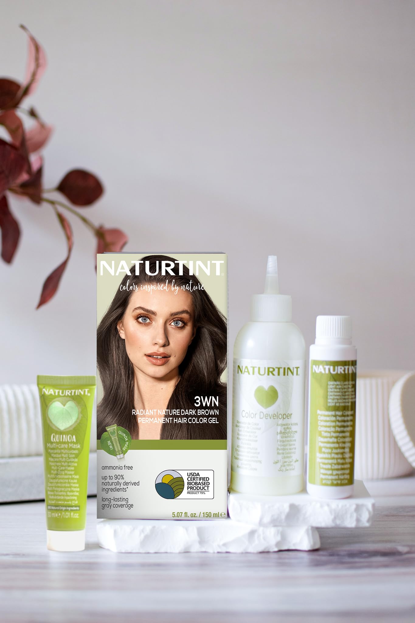 Naturtint 3WN Radiant Nature Dark Brown color-mix for a smooth, consistent shade.