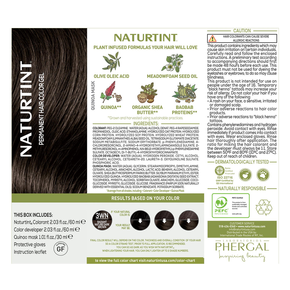 Naturtint 3WN Radiant Nature Dark Brown finished look with natural, long-lasting color.
