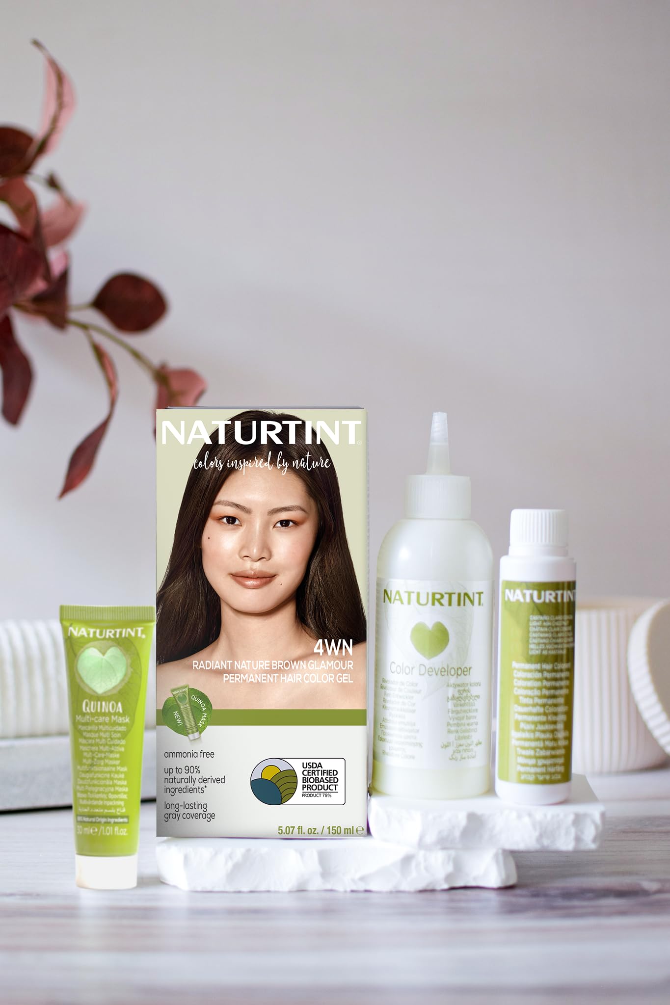 Naturtint 4WN Radiant Nature Brown Glamour application demonstrating mess-free home coloring