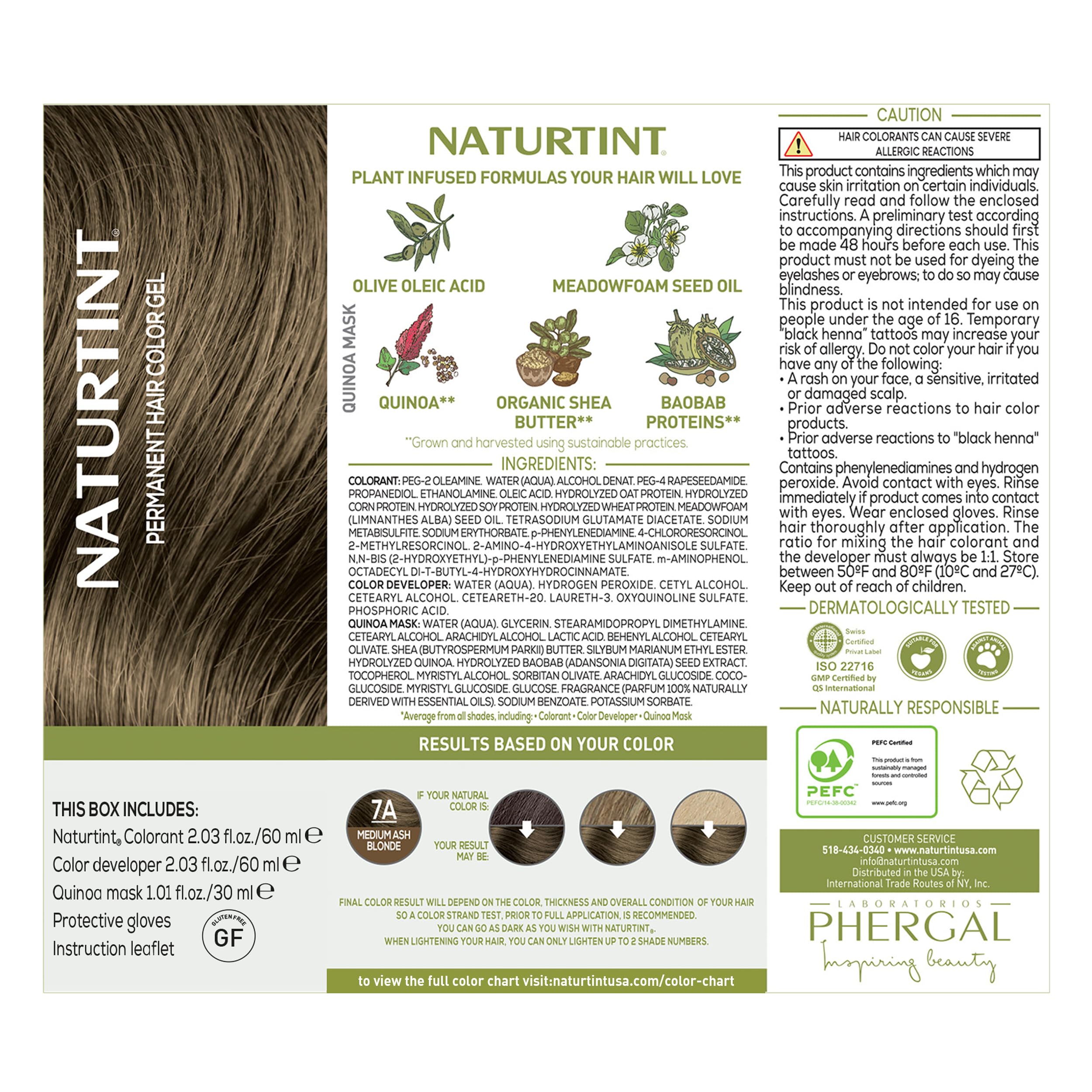 Naturtint 7A swatch shows even coverage and natural-looking ash blonde shade.