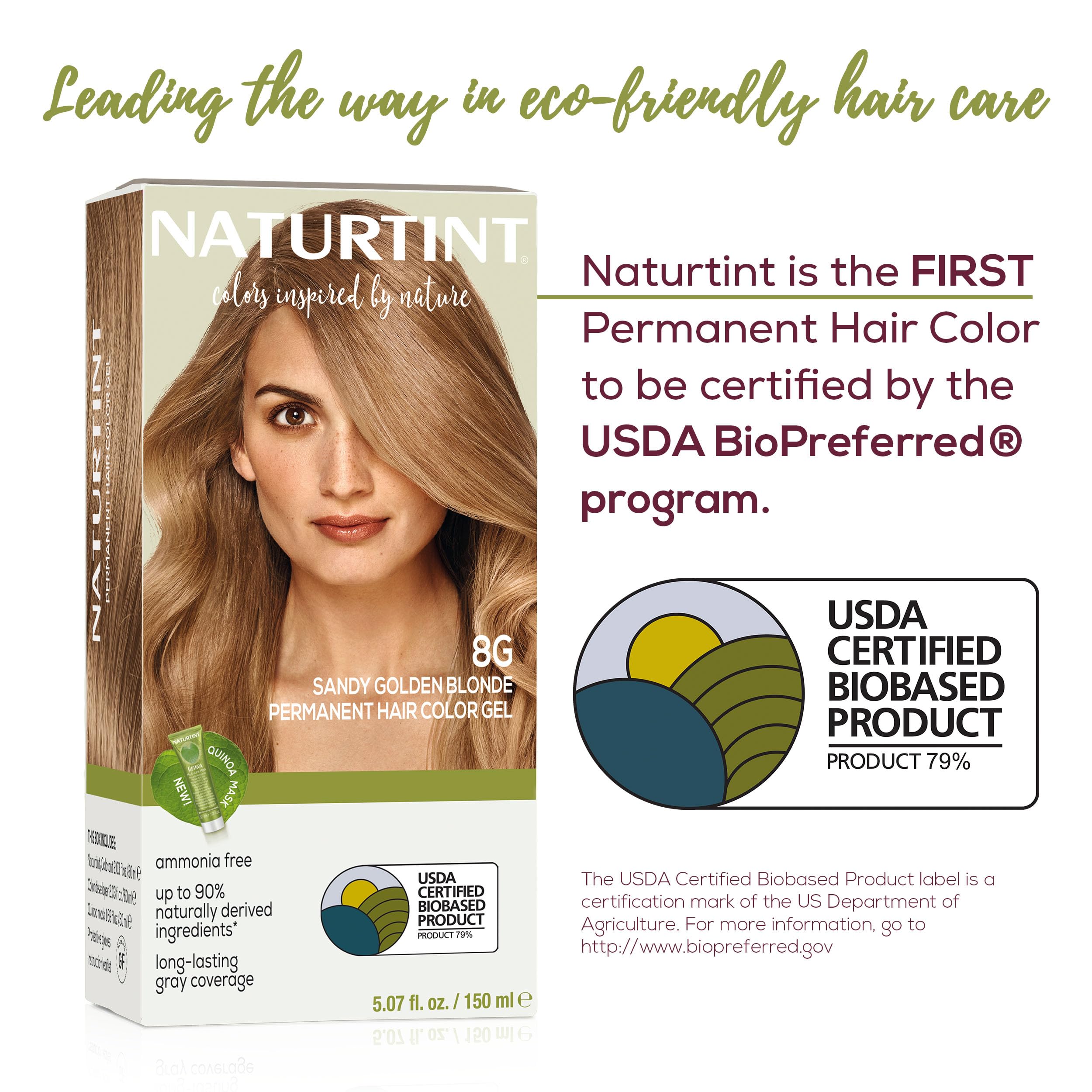 Naturtint 8G Sandy Golden Blonde color swatches showing natural-looking shade options