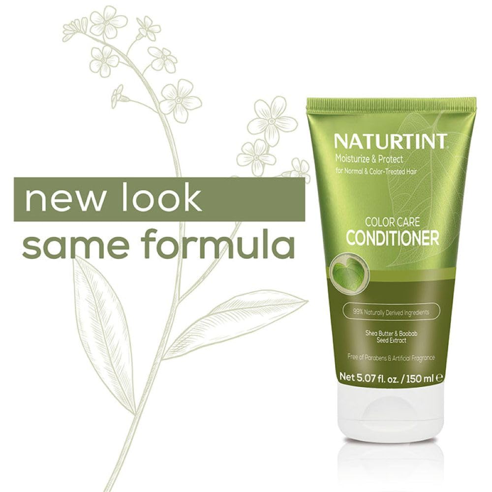 Naturtint Color Care Conditioner ingredients spotlight highlighting shea, baobab, and sunflower.