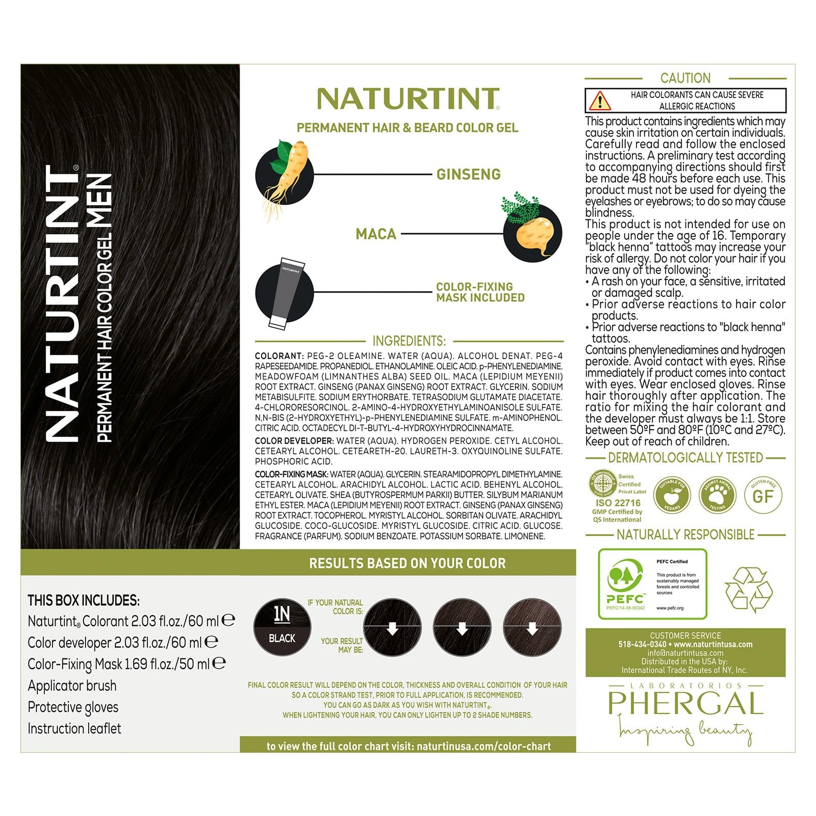 Naturtint ingredients maca ginseng meadowfoam for hair-nourishing color.