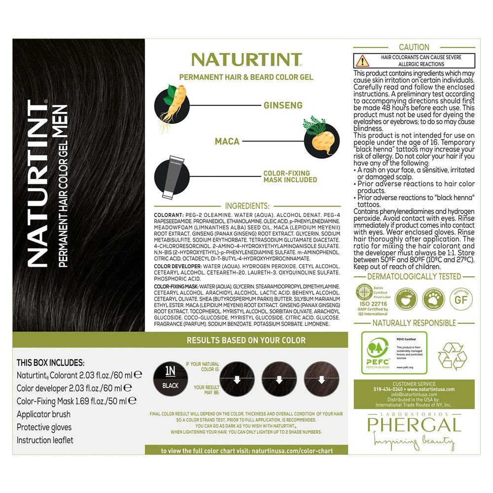 Naturtint ingredients maca ginseng meadowfoam for hair-nourishing color.