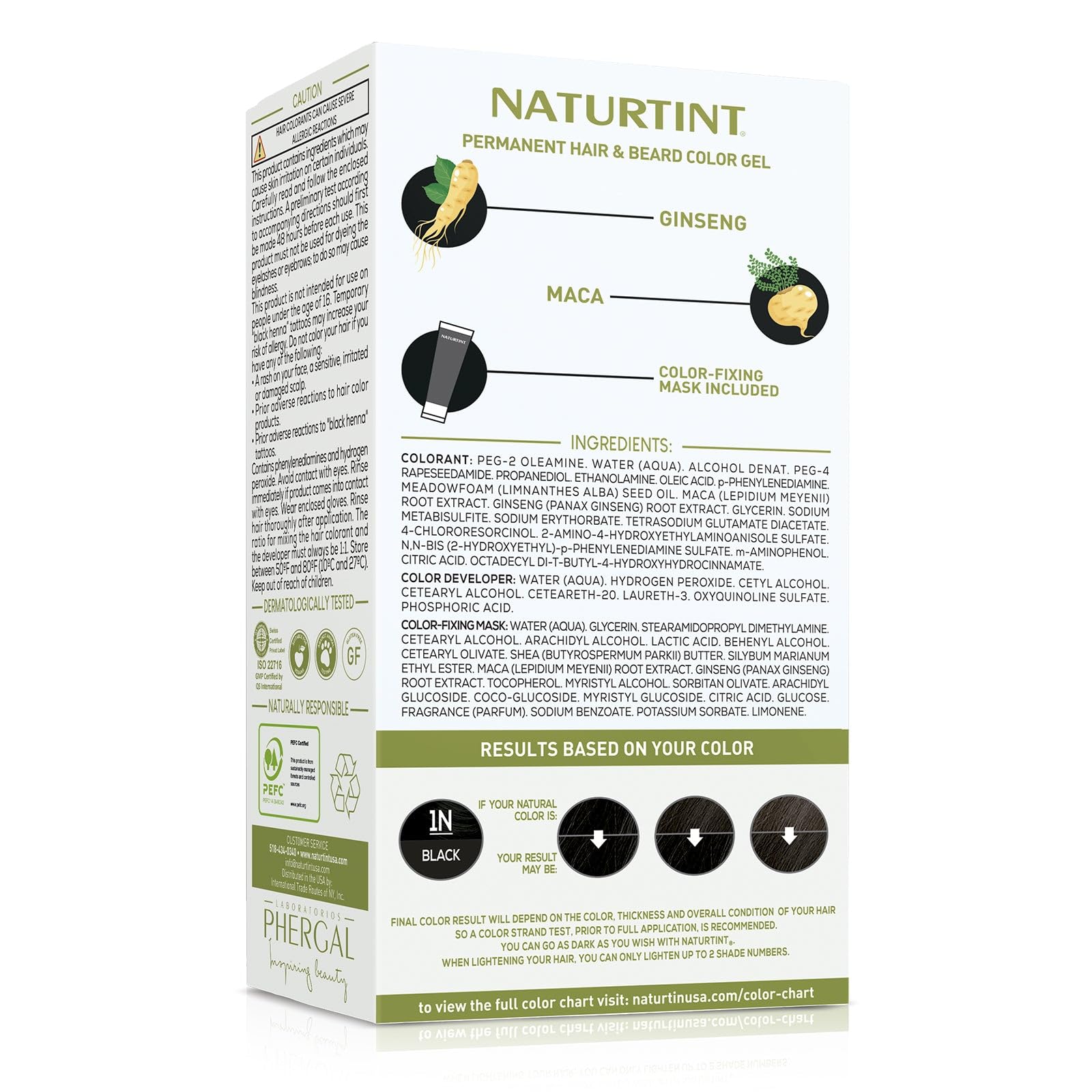 Naturtint Mens 10-minute gray coverage preview on hair and beard.
