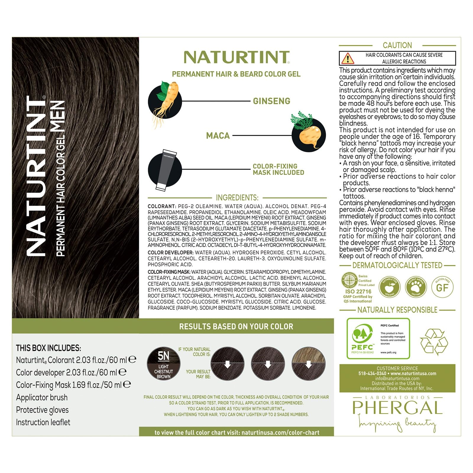 Naturtint Mens 5N chestnut brown beard and mustache color application.