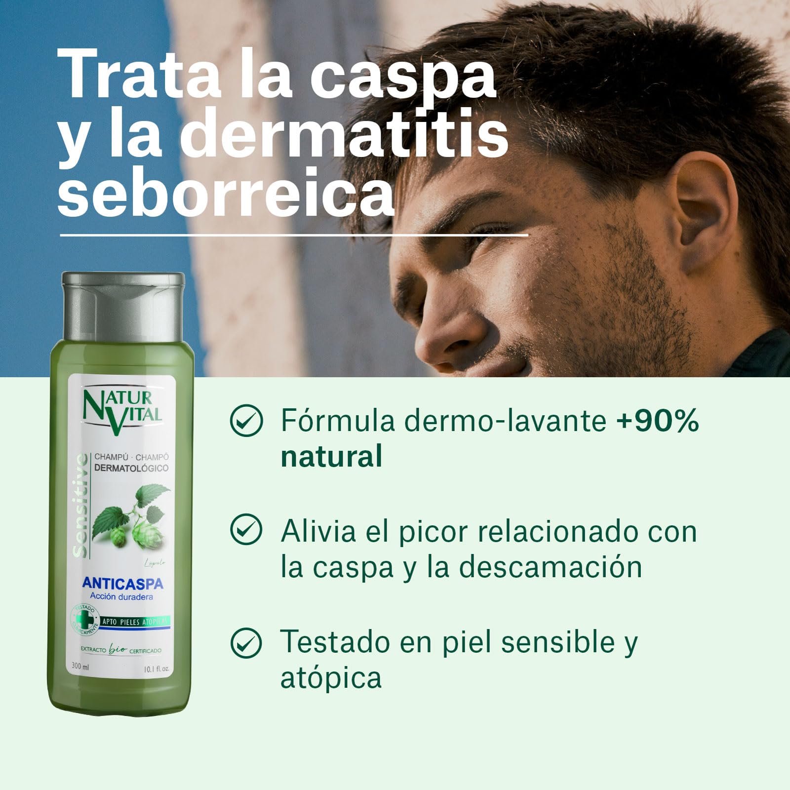 NaturVital anti-dandruff shampoo ingredients featuring hops, fennel and thyme