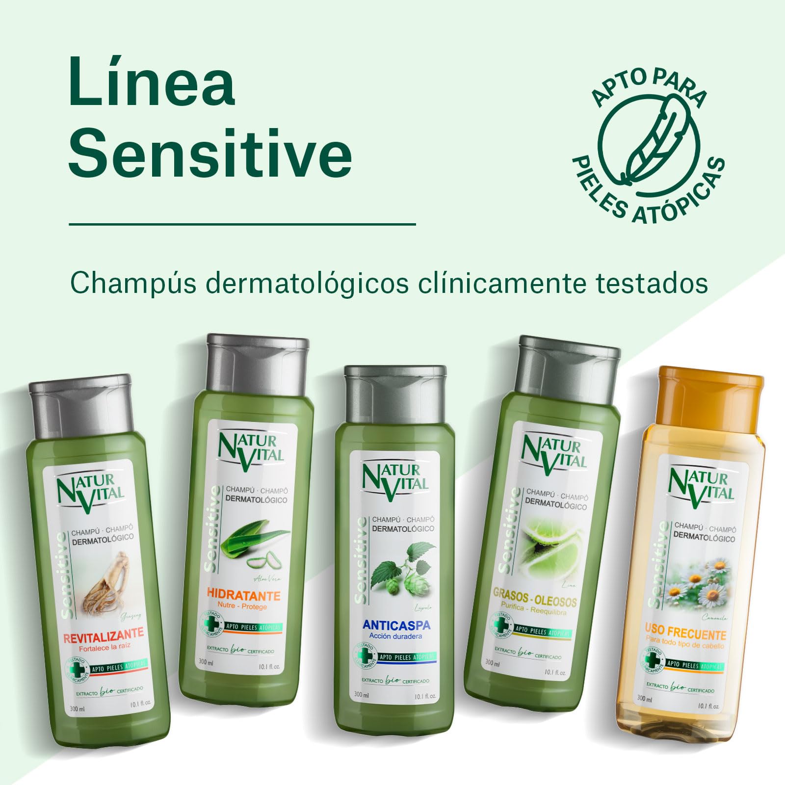 NaturVital anti-dandruff shampoo packaging emphasizing clean label and bio-certified extracts