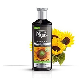 NaturVital Henna Black Shampoo bottle demonstrates color enhancement and natural shine for daily hair care