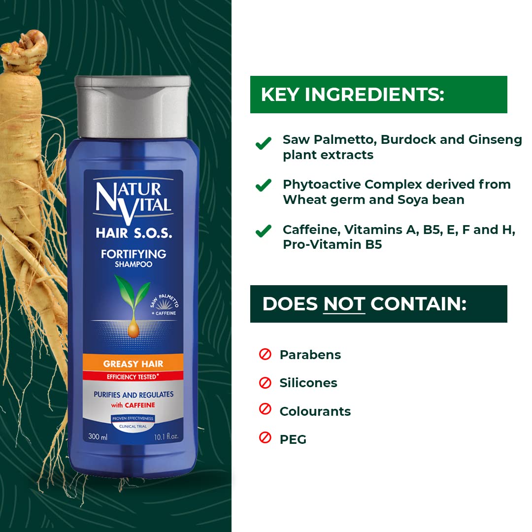 NaturVital phytoactive complex ingredients with saw palmetto, burdock, and ginseng nourish the scalp.