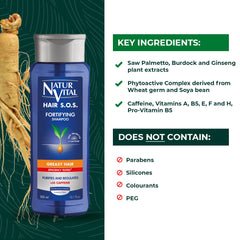 NaturVital phytoactive complex ingredients with saw palmetto, burdock, and ginseng nourish the scalp.