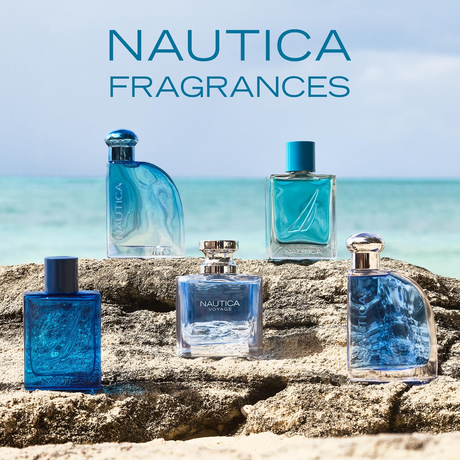 Nautica Blue bottle-on-dresser evokes daytime confidence and ocean-ready mood.