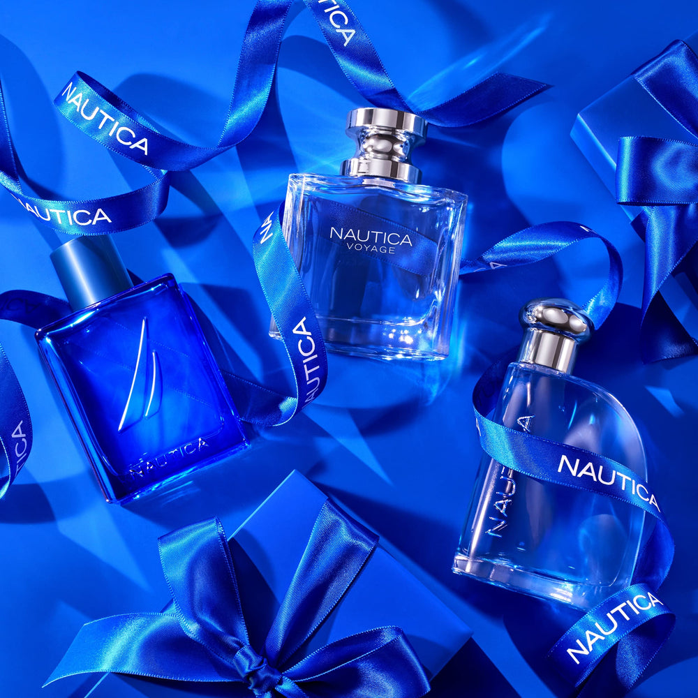 Nautica Blue travel-size bottle ready for on-the-go use.