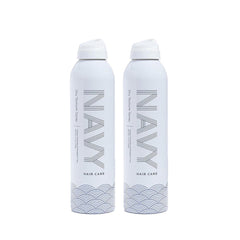 Navy Hair Care Dry Texture Spray bottle on countertop showing compact design and volume boost capability