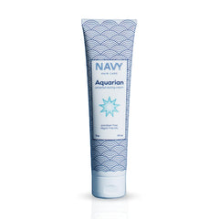 NAVY HAIR CARE Aquarian 3-in-1 bottle close-up showing lightweight smoothing